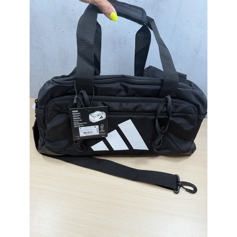 Adidas Defender 5 Small Duffel / Gym Bag Black/White  17